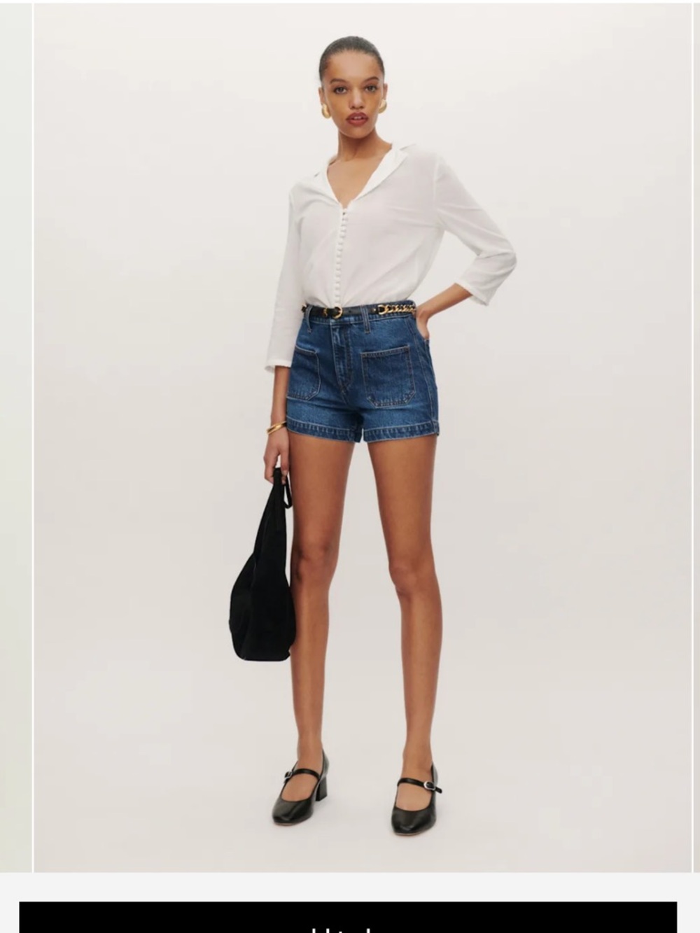 Reformation Alyssa High Rise Jean Shorts in Anguilla Wash 27 organic cotton